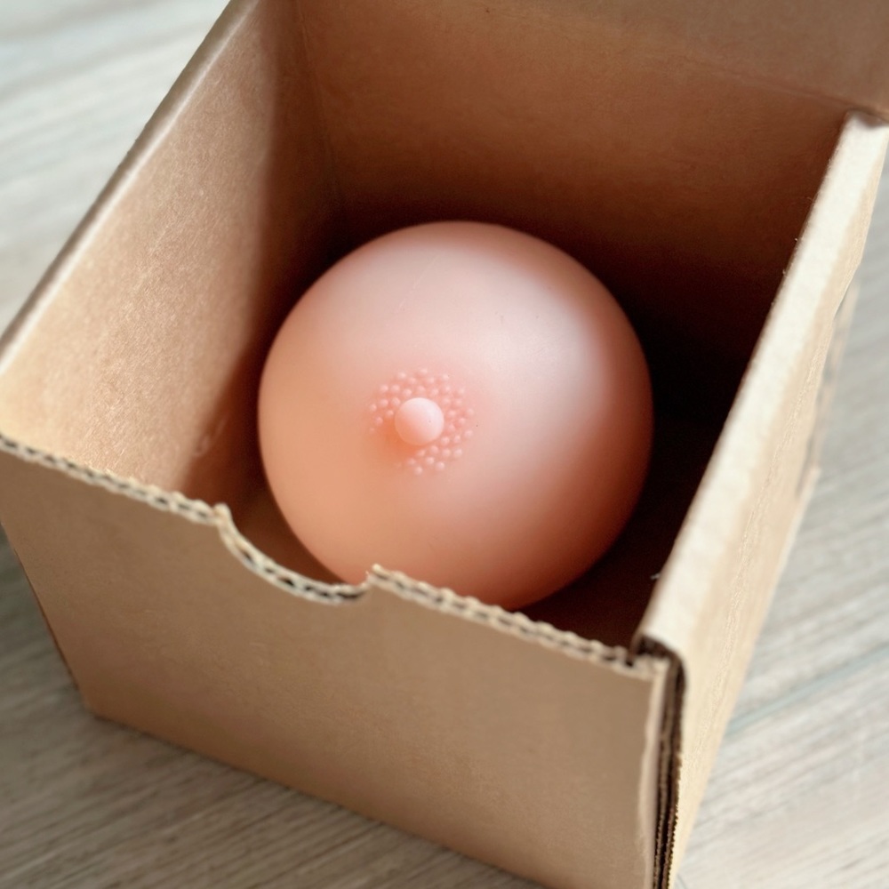 Stress Boob, - Fun Unique Gag Gift - Stress Ball, Natural